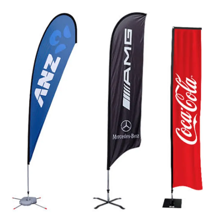 Flags & feather banners printed with a client brand